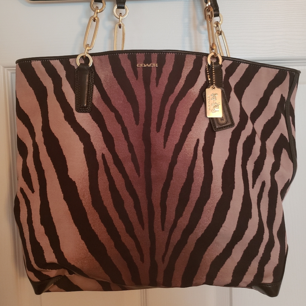 Leopard print Large coach  Tote handbag